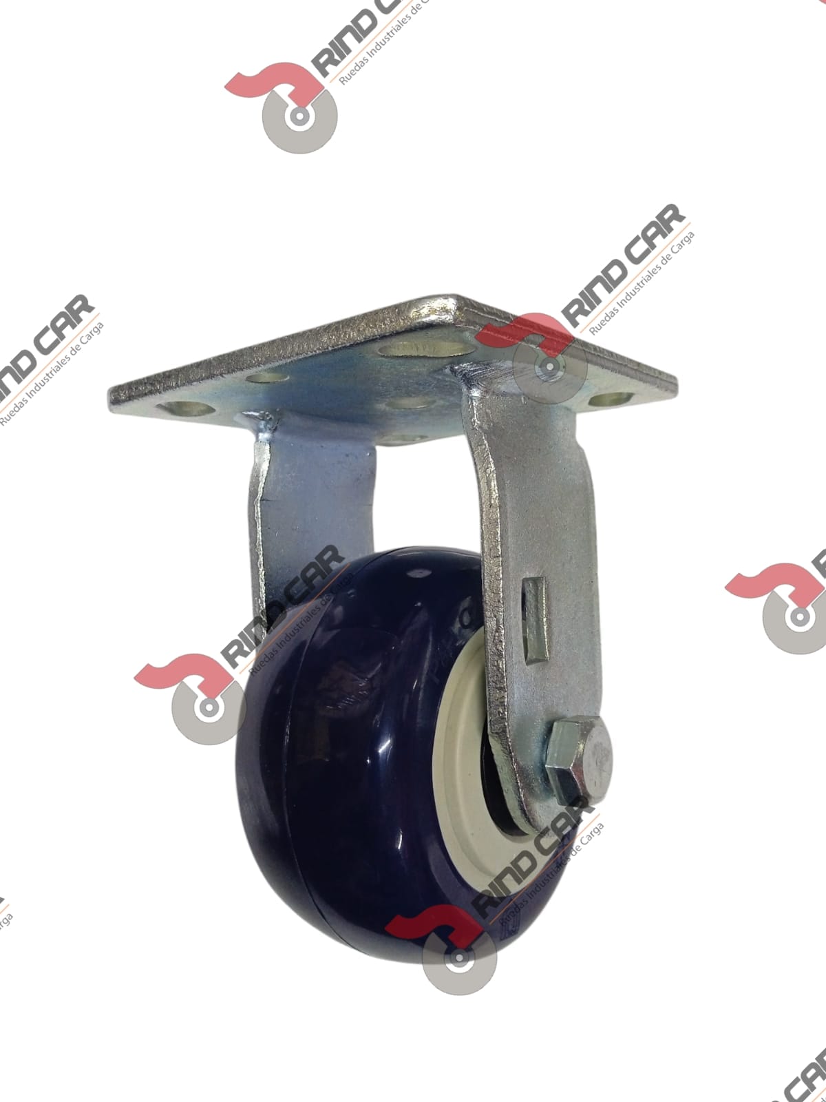 Rodaja Fija 4″x2 de Poliuretano con centro de Polipropileno cap. 300kg