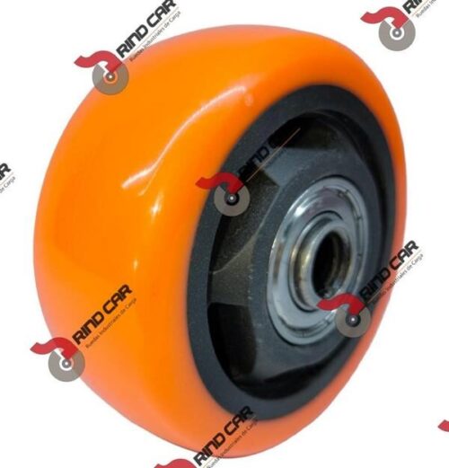Rueda 3″X1-1/4″ Naranja Capacidad.100Kg