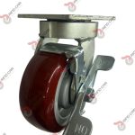 Rodaja Alto Impacto Con Freno 5"x 2 Hi-Tech de poliuretano CAP. 380 kg