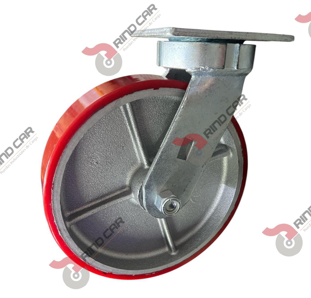 Rodaja  8″X 2 ” Alto Impacto De Fierro Recubierta De Poliuretano 8″X 2″ CAP. 720KG