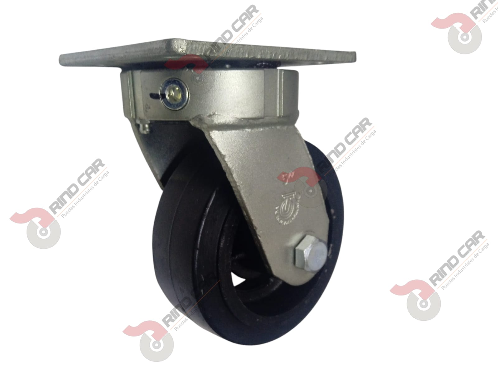 Rodaja Giratoria Alto Impacto 5″x2″ fierro hule Vulcanizado cap. 280Kg