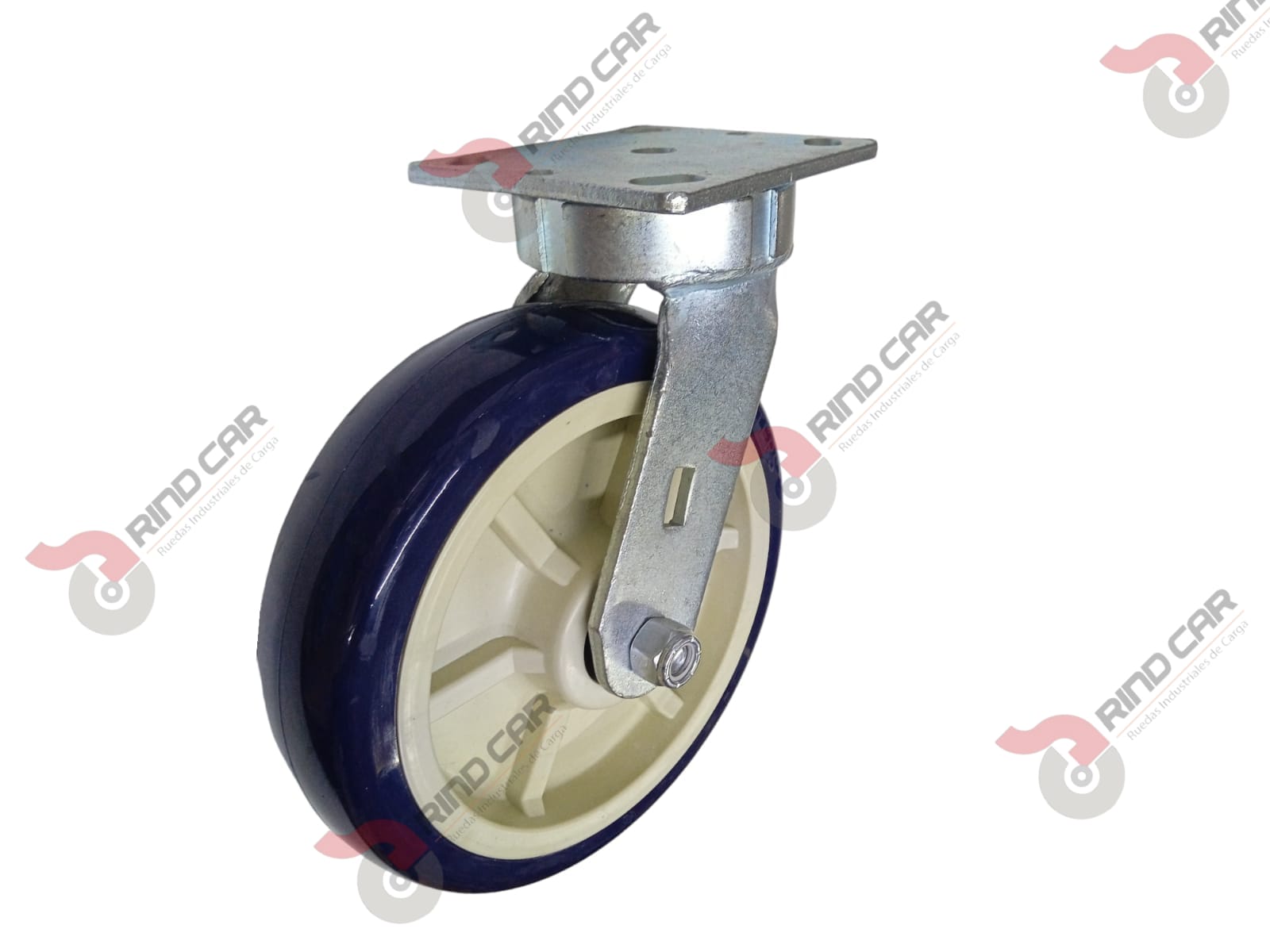 Rodaja Alto Impacto 8″x2 de Poliuretano con centro de Polipropileno cap. 580 kg