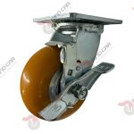 Rodaja Giratoria Con Freno Lateral De Poliuretano Con Centro De Aluminio 5"x 2" CAP. 400kg