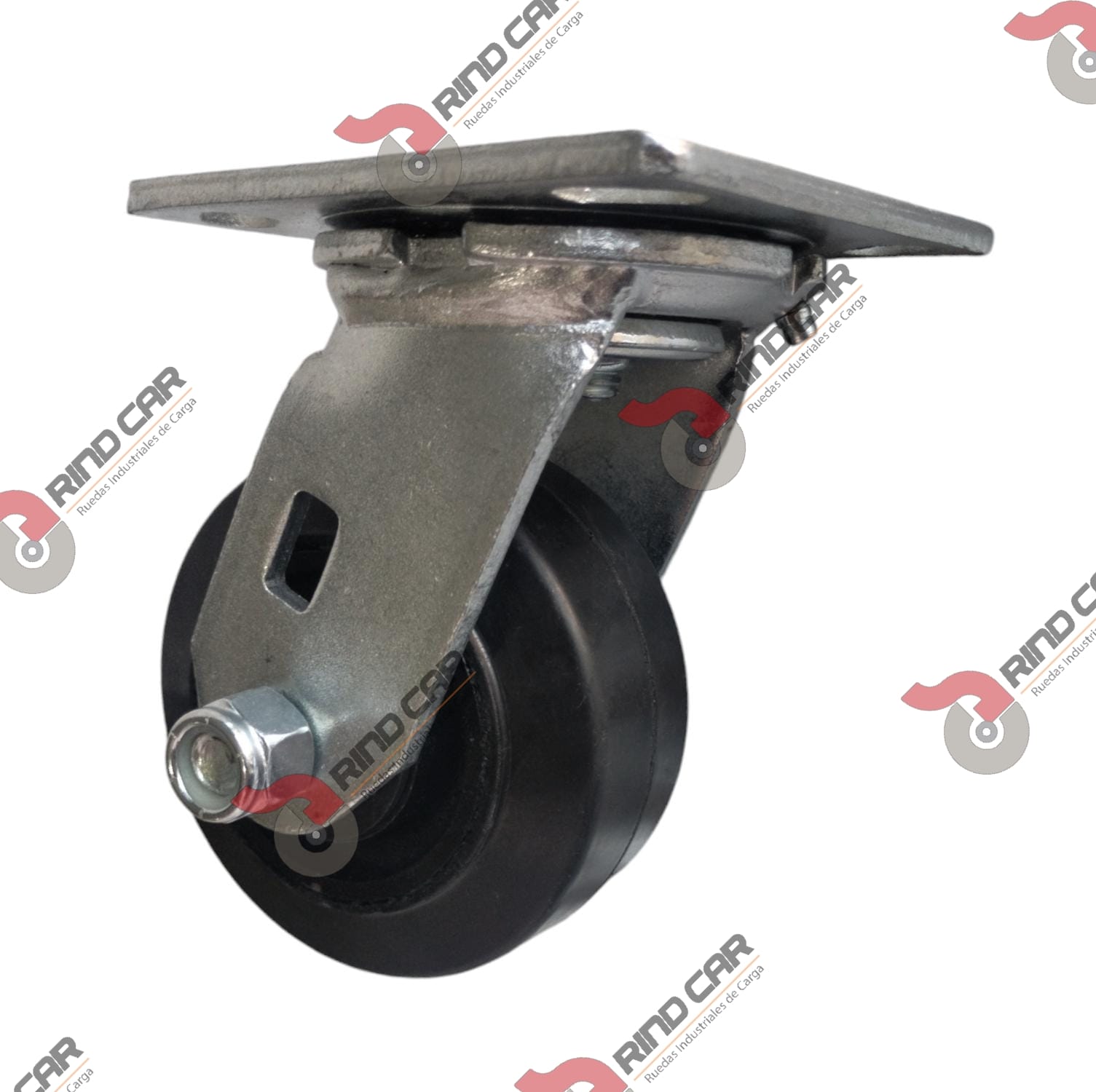 Rodaja Giratoria 4″x2″ Fierro Hule Vulcanizado Cap. 180Kg