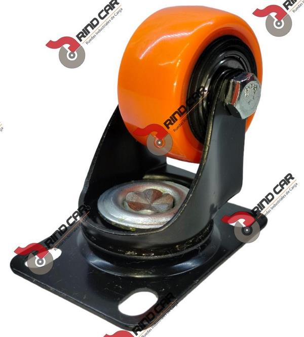 Rodaja Naranja de PVC Giratoria con Balero Cap 40 Kg