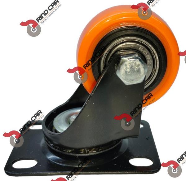 Rodaja Naranja PVC C/Balero Giratoria 2″ X 1″  CAP Carga 50Kg