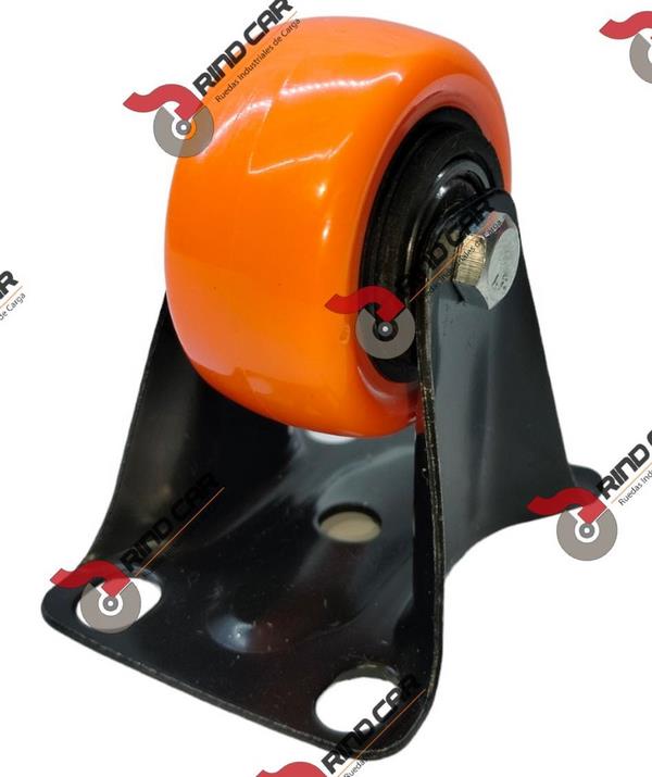 Rueda Rodaja Naranja PU C/Balero Fija 2″ x 1″Cap.50Kg